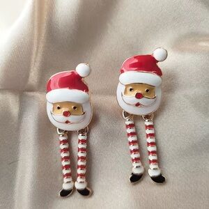Whimsical Santa Drop Earrings – Holiday Party Statement Jewelry